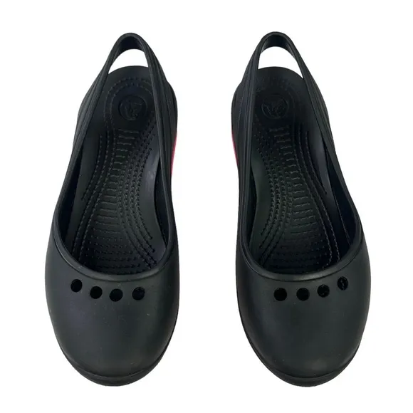 Crocs Tone Skylar Slingback Flats Black Pink Womens Size‎ 6