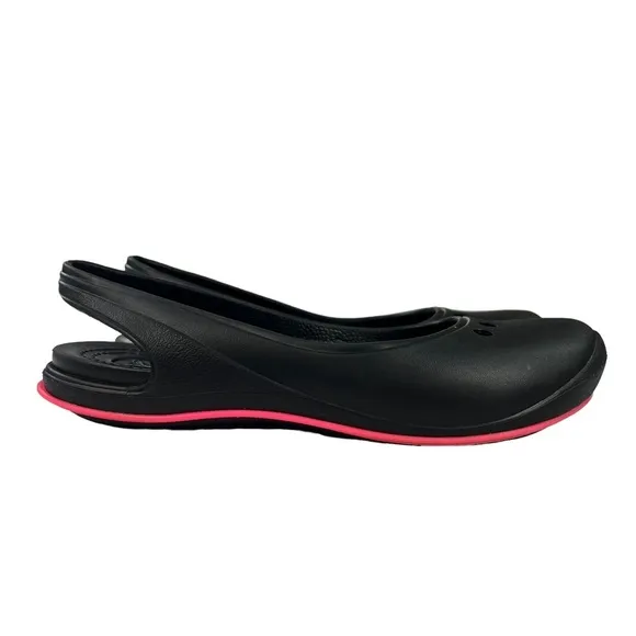 Crocs Tone Skylar Slingback Flats Black Pink Womens Size‎ 6