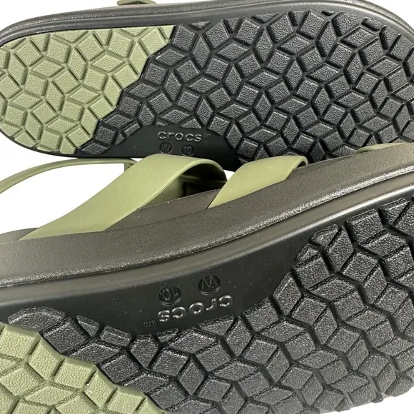 Crocs Women's Sandals Green Water Resistant Fisherman Brooklyn Luxe Size 10W