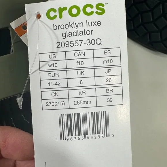 Crocs Women's Sandals Green Water Resistant Fisherman Brooklyn Luxe Size 10W