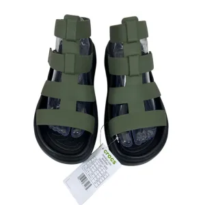 Crocs Women's Sandals Green Water Resistant Fisherman Brooklyn Luxe Size 10W