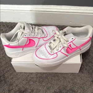 Custom Painted White and Pink Air Force Ones