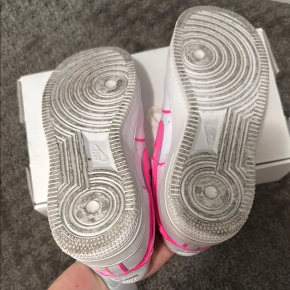 Custom Painted White and Pink Air Force Ones