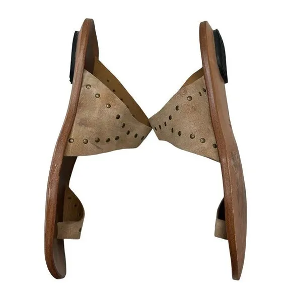 CYDWOQ Tan Hillary Thong Sandals Size 9.5 10 US 41 UK