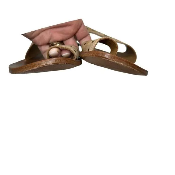 CYDWOQ Tan Hillary Thong Sandals Size 9.5 10 US 41 UK