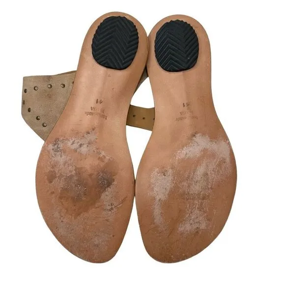 CYDWOQ Tan Hillary Thong Sandals Size 9.5 10 US 41 UK