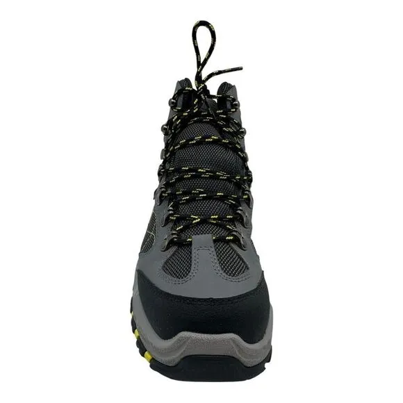 Danner Mens Trailtrek 4.5&quot; Hiking Boots Gray &amp; Yellow Leather/Fabric Up US 8 EE