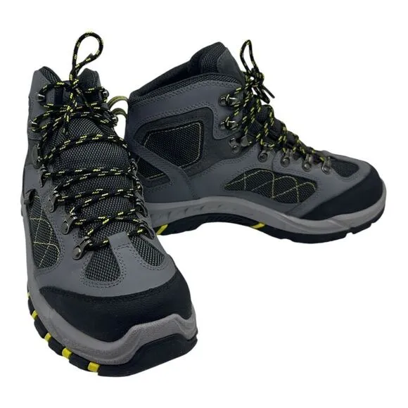 Danner Mens Trailtrek 4.5&quot; Hiking Boots Gray &amp; Yellow Leather/Fabric Up US 8 EE