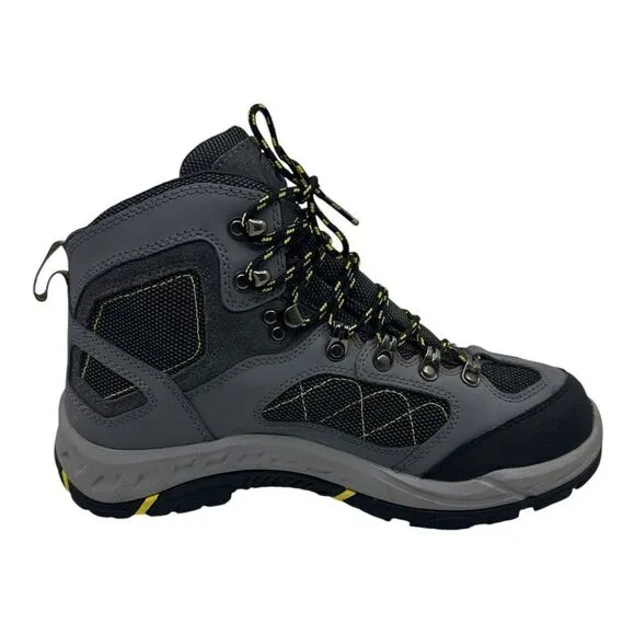 Danner Mens Trailtrek 4.5&quot; Hiking Boots Gray &amp; Yellow Leather/Fabric Up US 8 EE