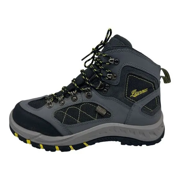 Danner Mens Trailtrek 4.5&quot; Hiking Boots Gray &amp; Yellow Leather/Fabric Up US 8 EE
