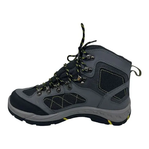 Danner Mens Trailtrek 4.5&quot; Hiking Boots Gray &amp; Yellow Leather/Fabric Up US 8 EE