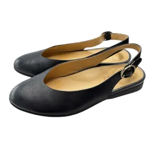 Dansko Lea Black Leather Slingback Flats Shoe Size 38 US 7.5 / 8 Classic Preppy