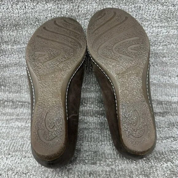 Dansko Liliana Brown Leather Slip On Almond Toe Loafer Shoes Sz 8 US 38 EU