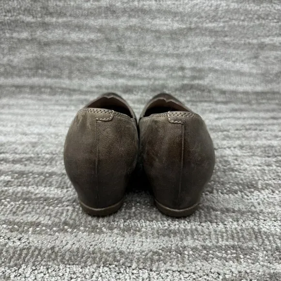 Dansko Liliana Brown Leather Slip On Almond Toe Loafer Shoes Sz 8 US 38 EU