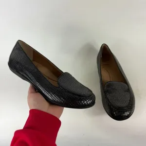 Dansko Nastacia Loafers Women's 9.5 Black Croc Leather Slip-On Low Top Shoes