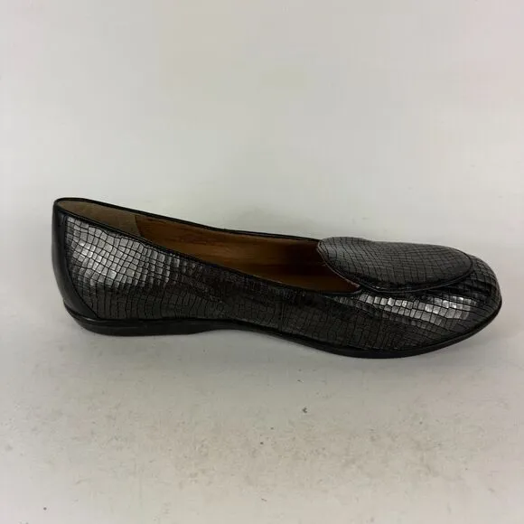 Dansko Nastacia Loafers Women's 9.5 Black Croc Leather Slip-On Low Top Shoes