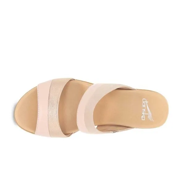 Dansko Theresa LeatherSuede Sandals Women's Size 38 New Blush Pink Rose Gold