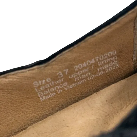 Dansko Womens Black Leather &amp; Suede Loafers Size 37 Comfortable Slip-On Shoes