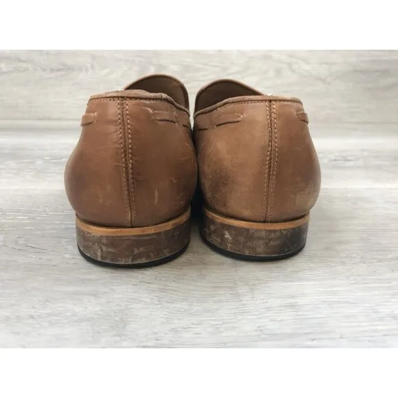 Dapper Shoes Co Genuine Leather Brown Classic Braided Tassel Loafer Sz 9
