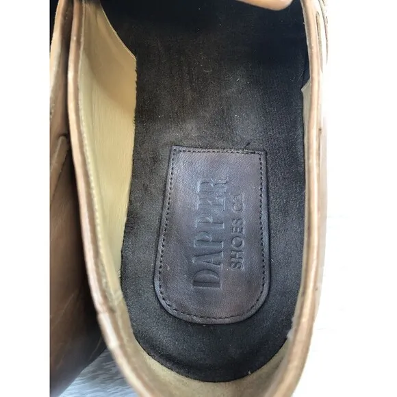Dapper Shoes Co Genuine Leather Brown Classic Braided Tassel Loafer Sz 9