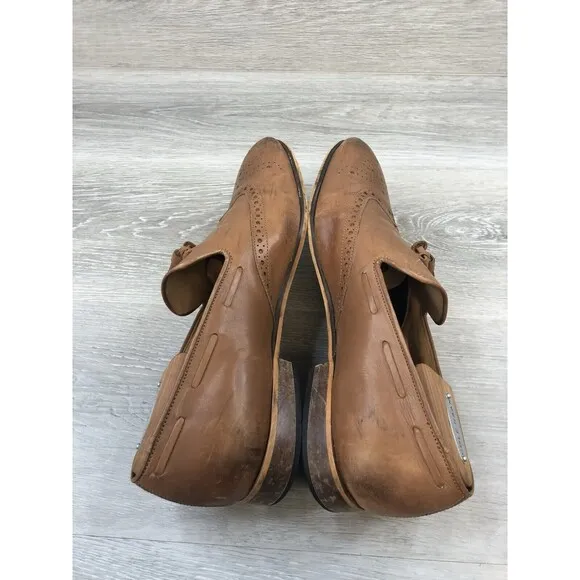 Dapper Shoes Co Genuine Leather Brown Classic Braided Tassel Loafer Sz 9