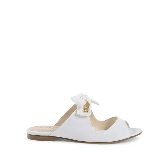 Dee Ocleppo Helen Flat Sandal - White Women Slip Ons