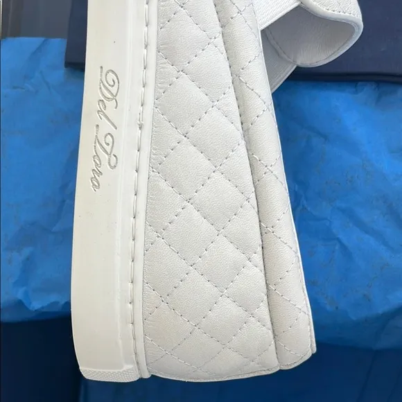 Del Toro White Leather Loafers Slip-Ons