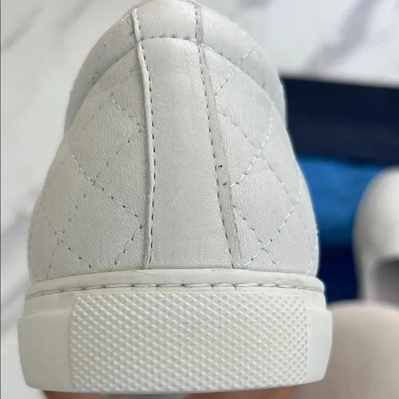 Del Toro White Leather Loafers Slip-Ons