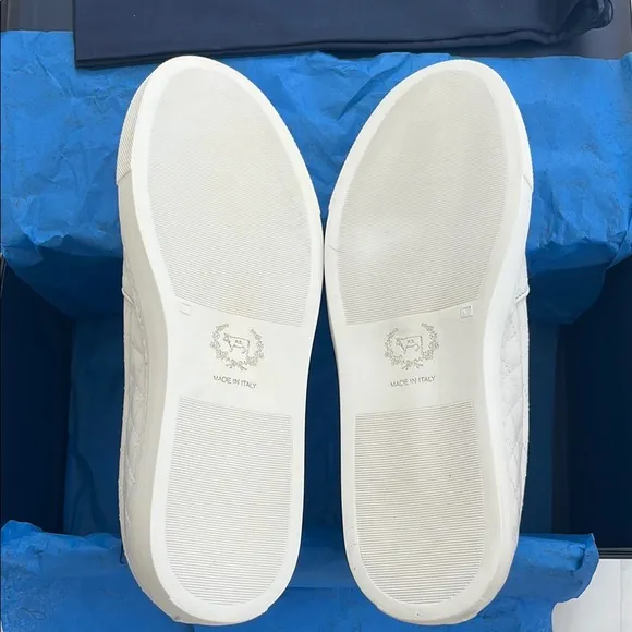 Del Toro White Leather Loafers Slip-Ons