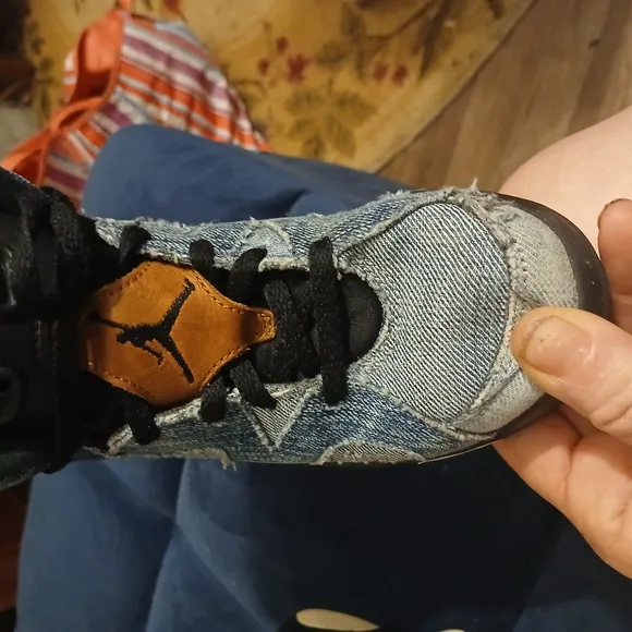 Denim High-Top Sneakers