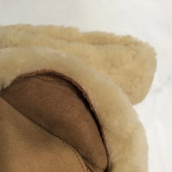 Dexter Brown Tan Camel Shearling Sheepskin Suede Leather Suede Winter Snow Boots