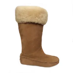 Dexter Brown Tan Camel Shearling Sheepskin Suede Leather Suede Winter Snow Boots
