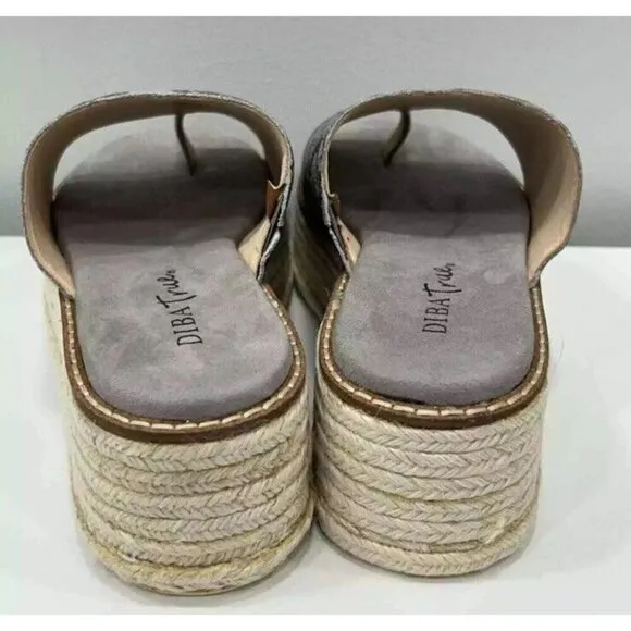 Diba True Demi Chase Snake Print Gray Wedge Sandal Espadrille New In Box Size 10