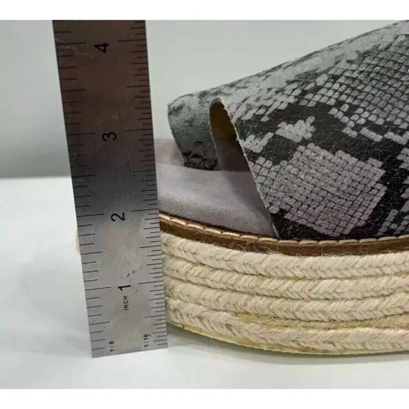 Diba True Demi Chase Snake Print Gray Wedge Sandal Espadrille New In Box Size 8