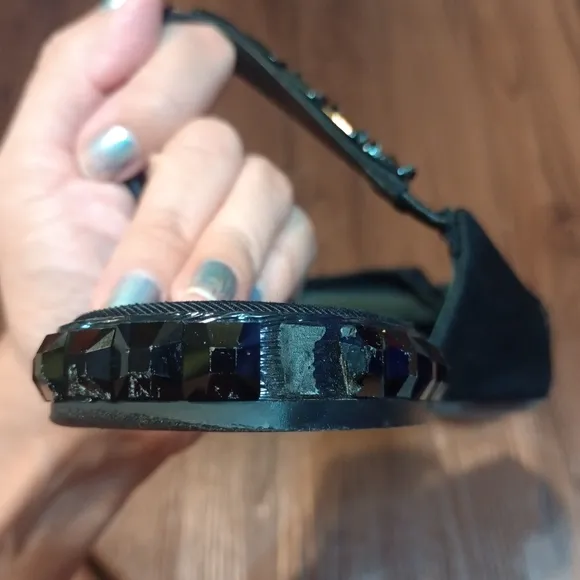 Dolce &amp; Gabbana Black Flats Slingback Charmeuse Shoes