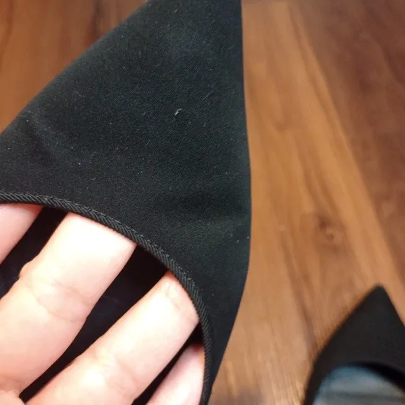 Dolce &amp; Gabbana Black Flats Slingback Charmeuse Shoes
