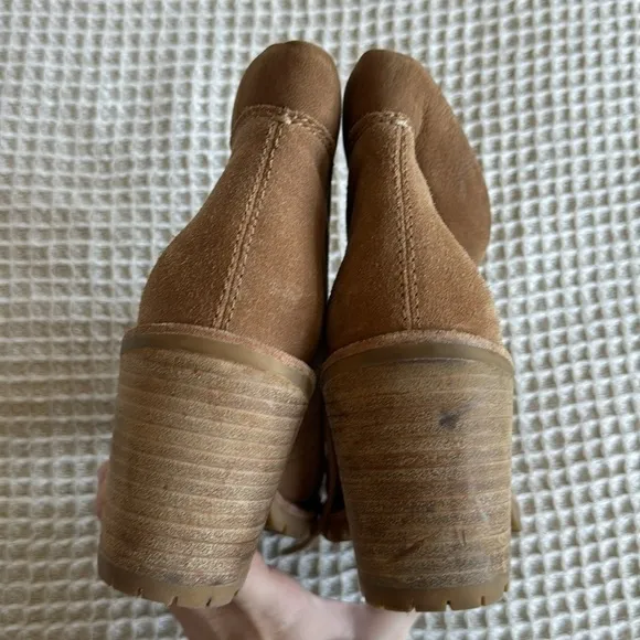 Dolce Vita Post Faux Shearling-Trim Suede Booties