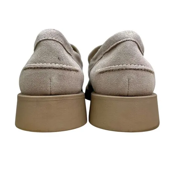 Dolce Vita Womens Penny Loafers Elias Suede‎ Chunky Platform Beige Size 11