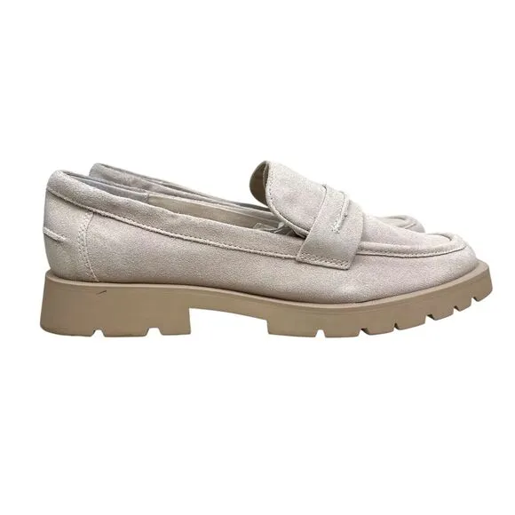 Dolce Vita Womens Penny Loafers Elias Suede‎ Chunky Platform Beige Size 11