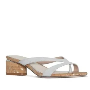 Donald Pliner Mida Cork Block Heel Comfort Slide Sandals Minimalist Leather 7.5