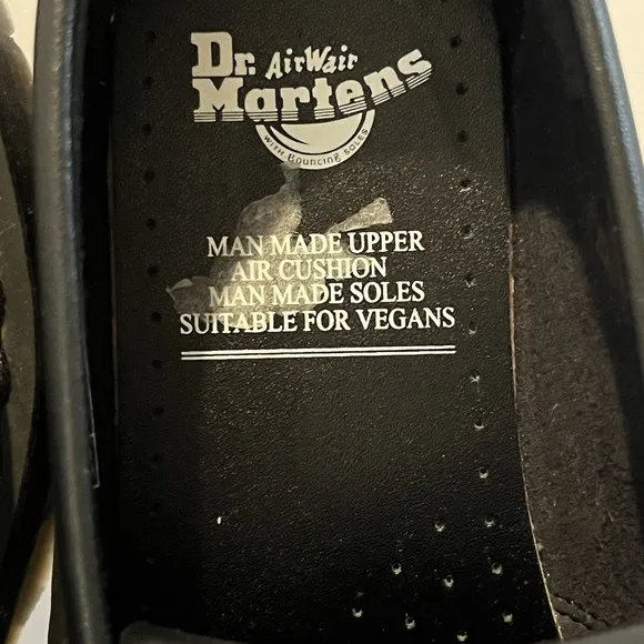 Dr Doc Martens Vegan Adrian Quad Mono Platform Loafers Black Leather W8 M7 NEW