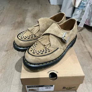 Dr. Martens Tan Slip-On Loafers with Woven Detail