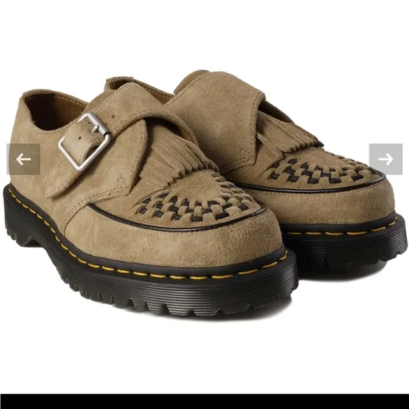 Dr. Martens Tan Slip-On Loafers with Woven Detail