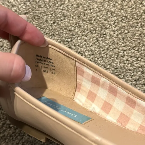 Draper James Taylor Leather Beige Ballet Pink Flats
