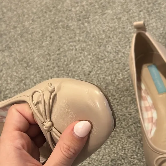 Draper James Taylor Leather Beige Ballet Pink Flats
