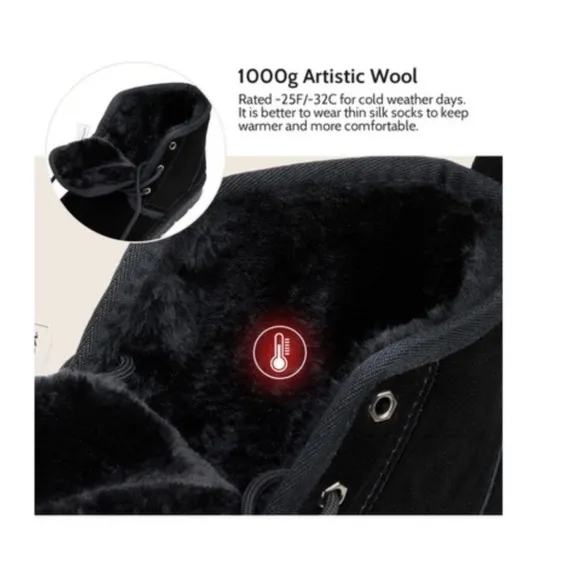Dream Pairs Men's Winter Boots Suede Snow  Leather Mid-Calf sz 10 NEW #H336