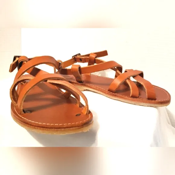 Duck Feet Bornholm Brown Strappy Flat Sandal Size 38 (US 7.5-8) NWOT
