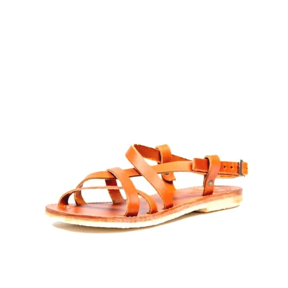 Duck Feet Bornholm Brown Strappy Flat Sandal Size 38 (US 7.5-8) NWOT