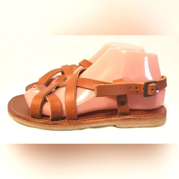 Duck Feet Bornholm Brown Strappy Flat Sandal Size 38 (US 7.5-8) NWOT