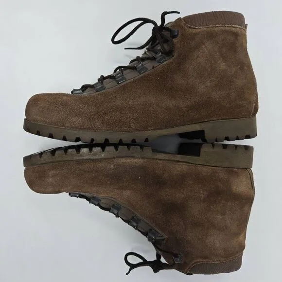 DUNHAM TYROLEANS MADE IN ITALY BROWN SUEDE HIKING TRAIL BOOTS MENS SIZE 8